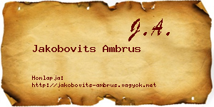 Jakobovits Ambrus névjegykártya